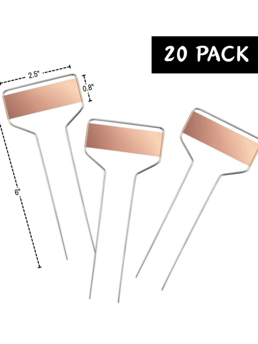6" Copper Plant Tag Labels | 20 Pack